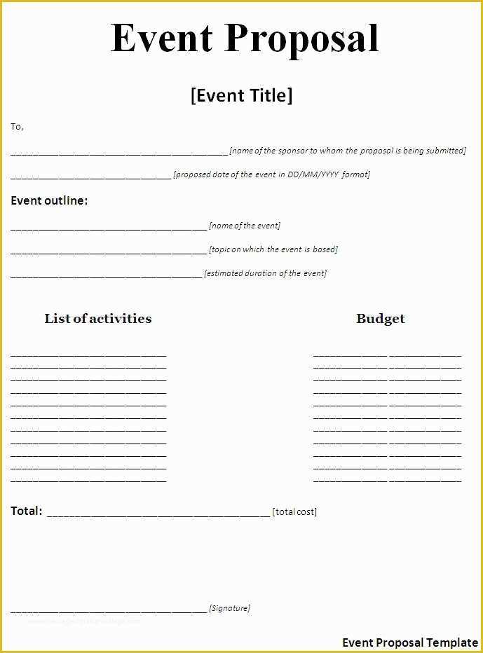 Free Proposal Template Word Of Free Proposal Template