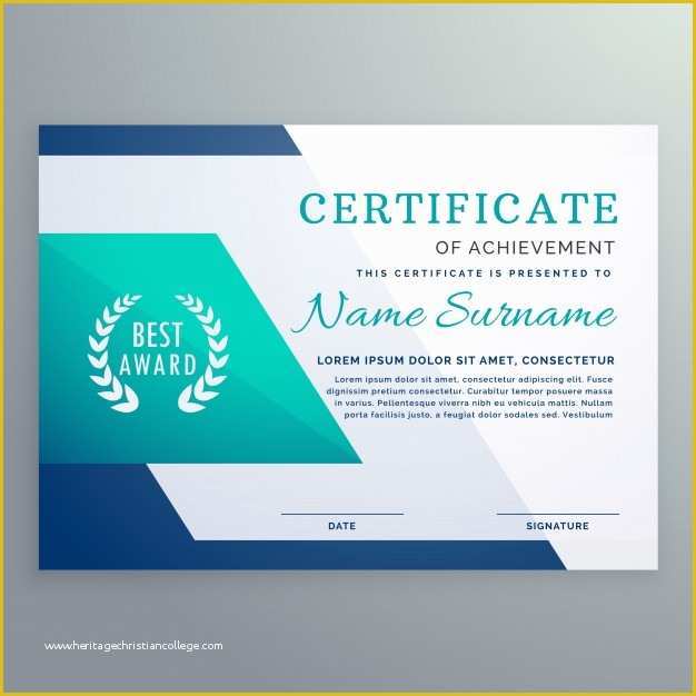 Free Psd Certificate Templates Download Of Blue Certificate Design Template In Geometric Shape Vector