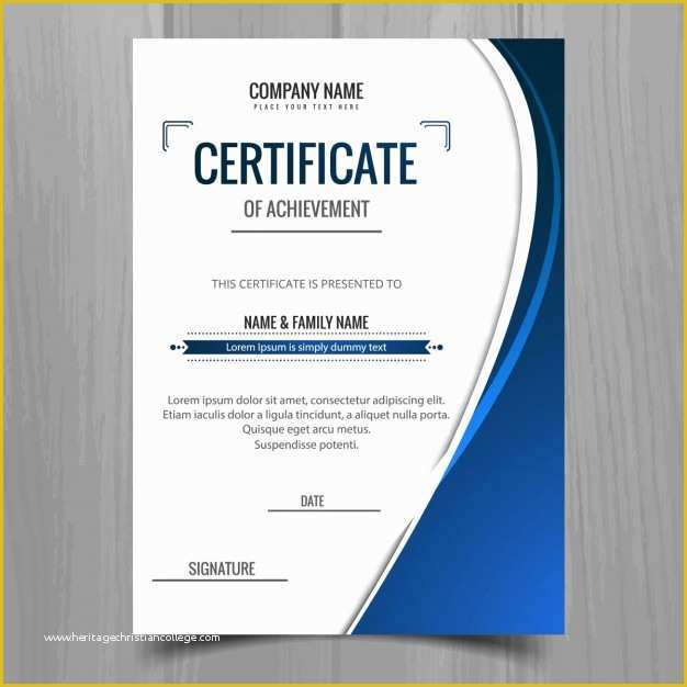 Free Psd Certificate Templates Download Of Blue Wavy Certificate Template Vector
