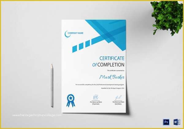 Free Psd Certificate Templates Download Of Certificate Of Pletion Template 34 Free Word Pdf