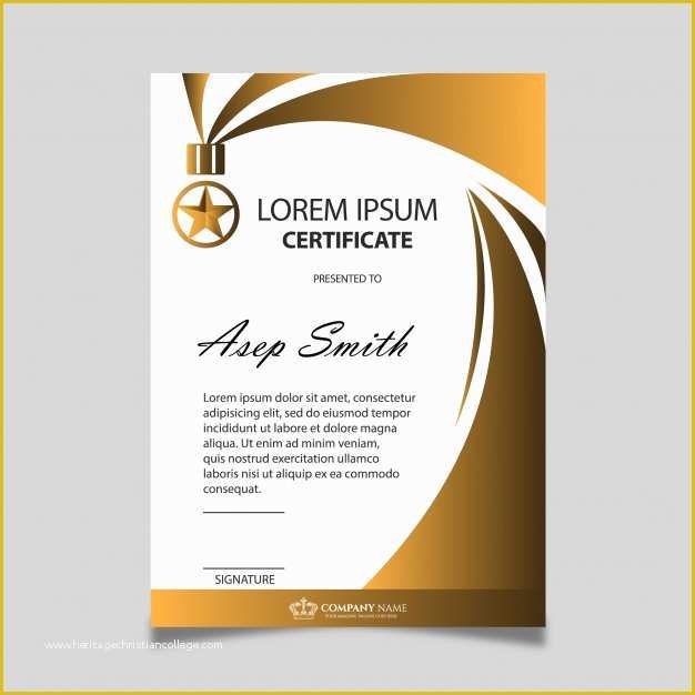 Free Psd Certificate Templates Download Of Golden Certificate Design Vector