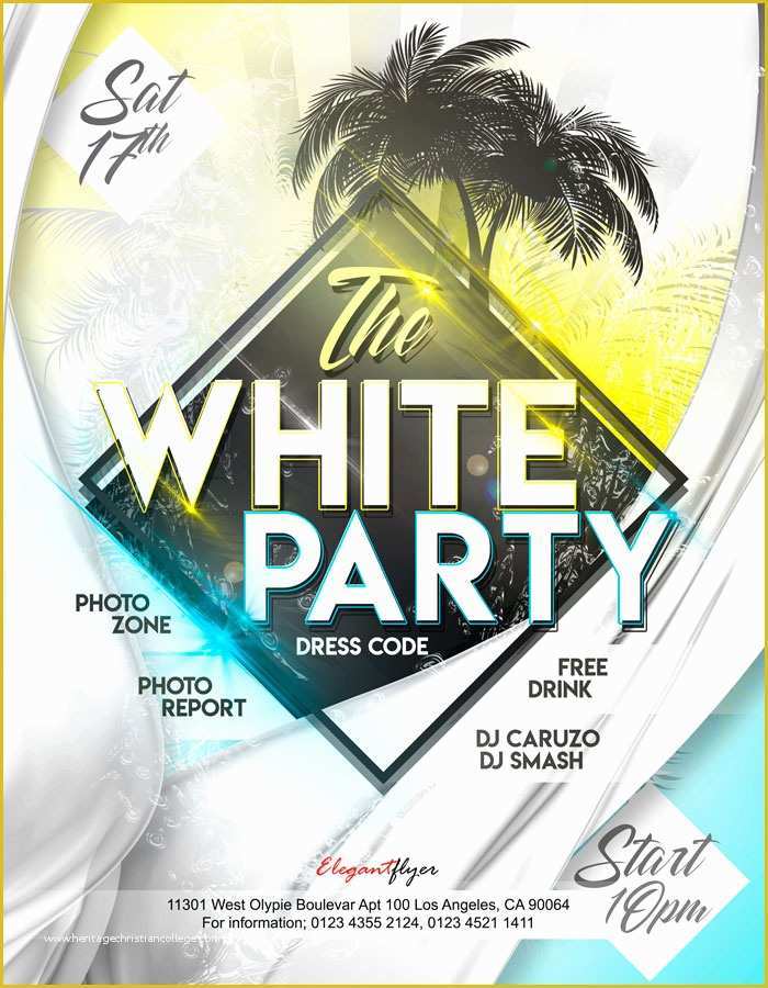 Free Psd Flyer Templates Of White Party – Free Flyer Psd Template – by Elegantflyer