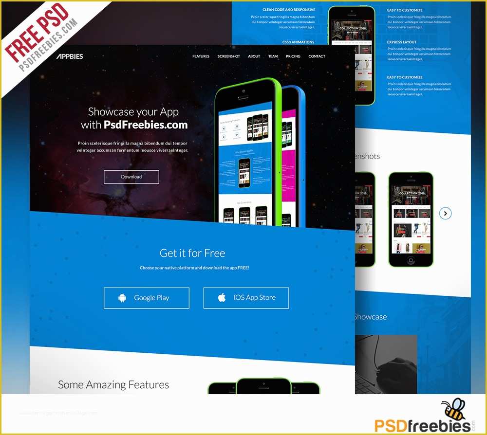 Free Psd Templates Of E Page App Landing Free Psd Template