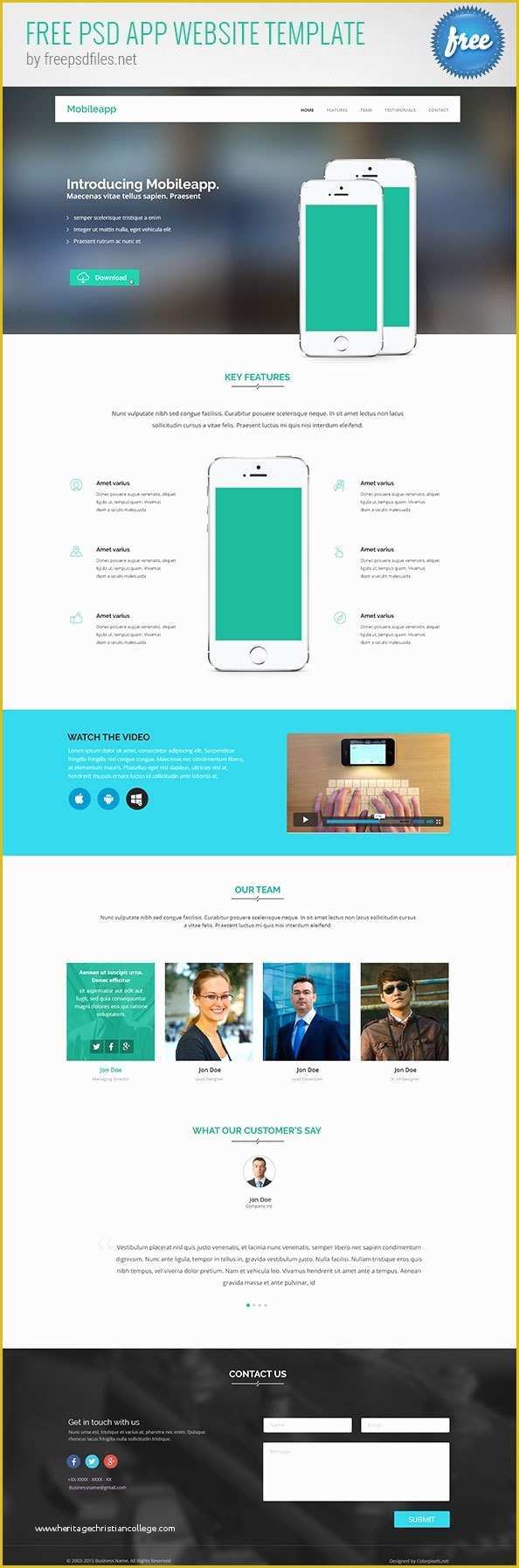 Free Psd Website Templates Of Free Psd App Website Template