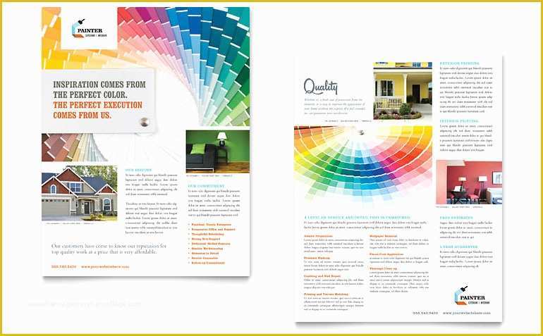 Free Publisher Flyer Templates Of House Painting Contractor Datasheet Template Word