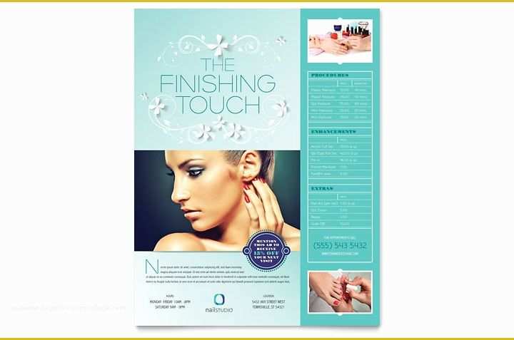 Free Publisher Flyer Templates Of Nail Technician Flyer Template Word &amp; Publisher