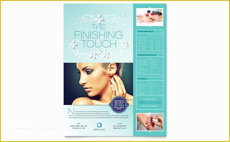 Free Publisher Flyer Templates Of Nail Technician Flyer Template Word & Publisher