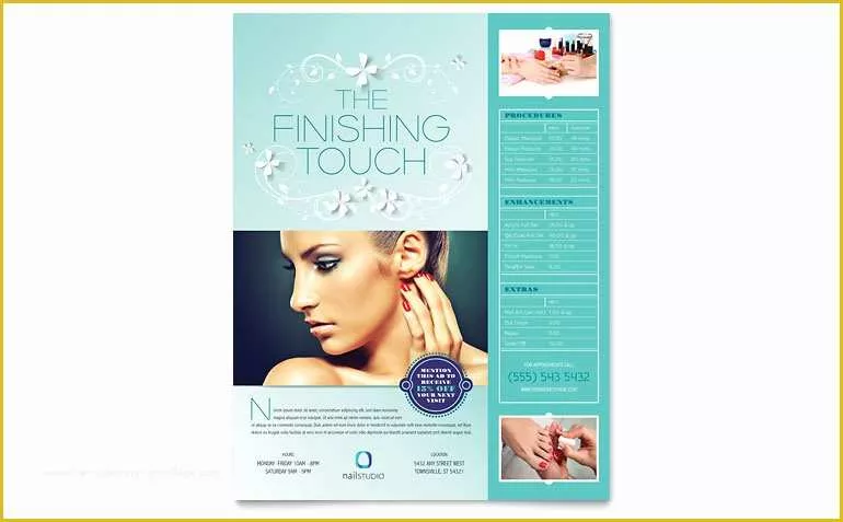 Free Publisher Flyer Templates Of Nail Technician Flyer Template Word & Publisher