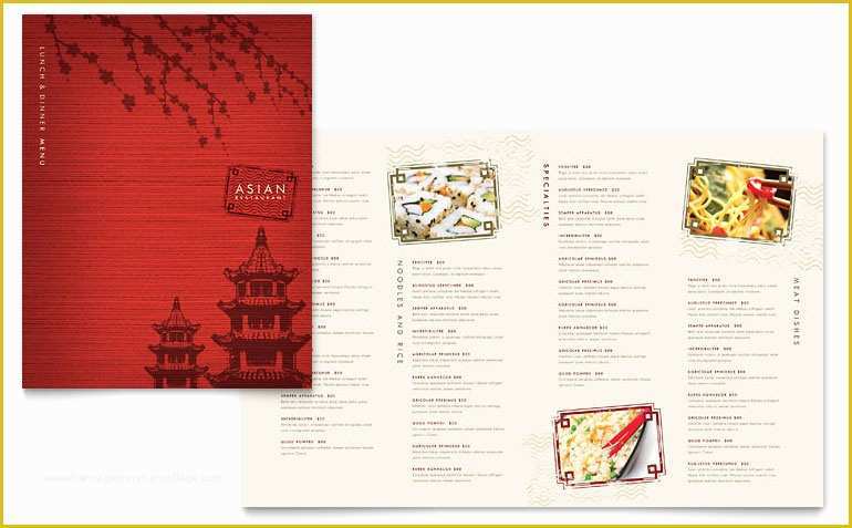 Free Publisher Menu Templates Of asian Restaurant Menu Template Word &amp; Publisher