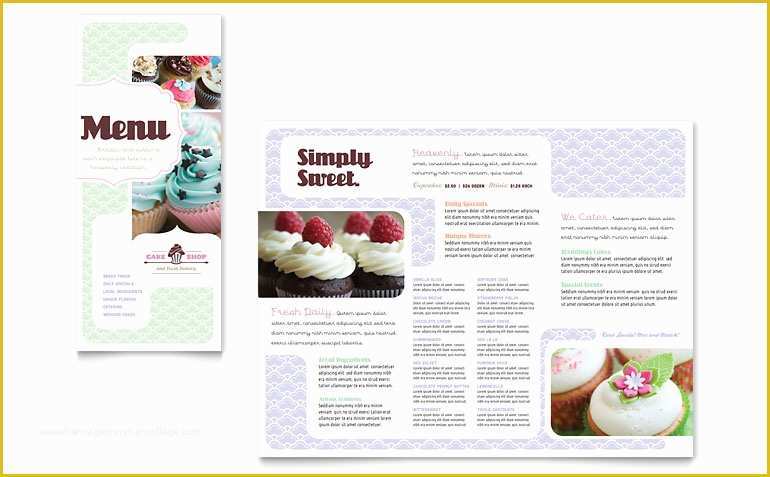 Free Publisher Menu Templates Of Bakery & Cupcake Shop Menu Template Word & Publisher