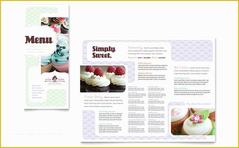 Free Publisher Menu Templates Of Bakery &amp; Cupcake Shop Menu Template Word &amp; Publisher