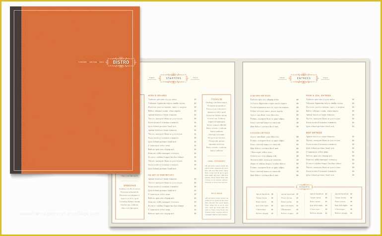 Free Publisher Menu Templates Of Bistro & Bar Menu Template Word & Publisher