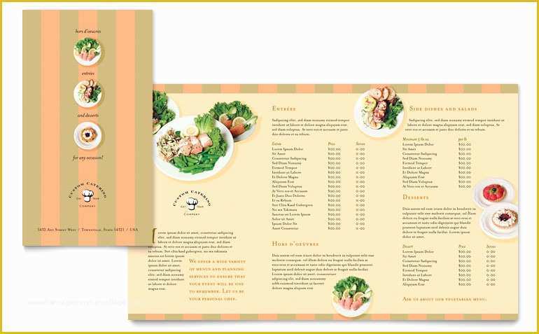 Free Publisher Menu Templates Of Catering Pany Take Out Brochure Template Word & Publisher