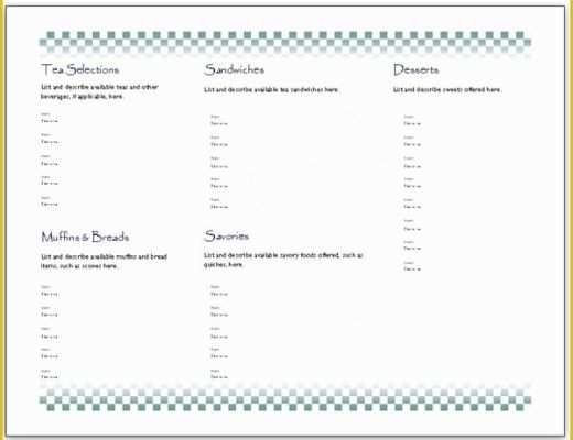 Free Publisher Menu Templates Of Hosting A Tea Download An afternoon Tea Menu Template for