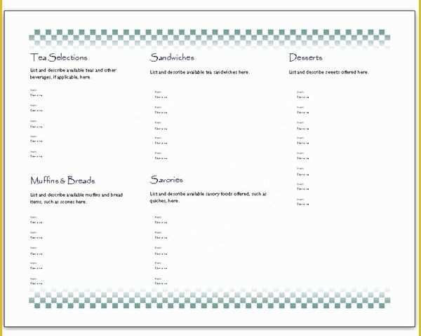 Free Publisher Menu Templates Of Hosting A Tea Download An afternoon Tea Menu Template for