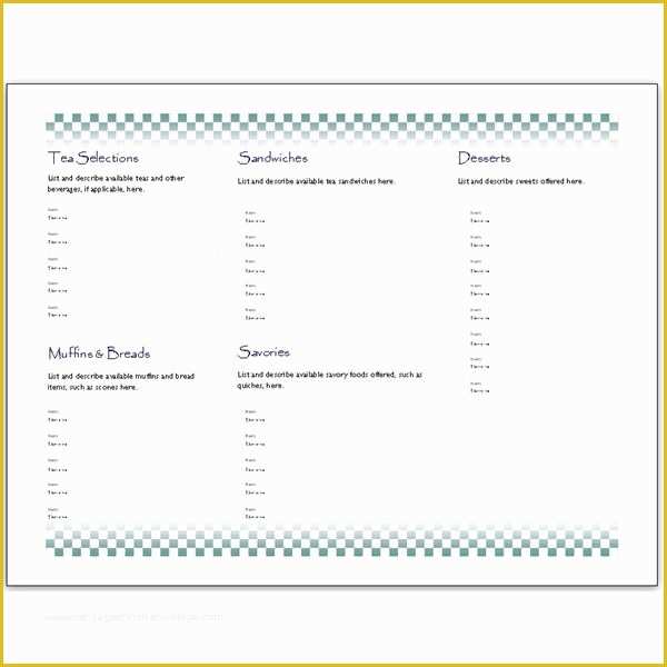 Free Publisher Menu Templates Of Hosting A Tea Download An afternoon Tea Menu Template for
