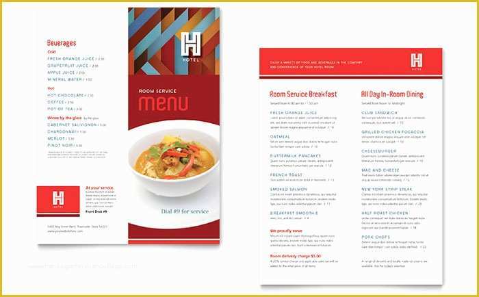 Free Publisher Menu Templates Of Hotel Menu Template Word & Publisher