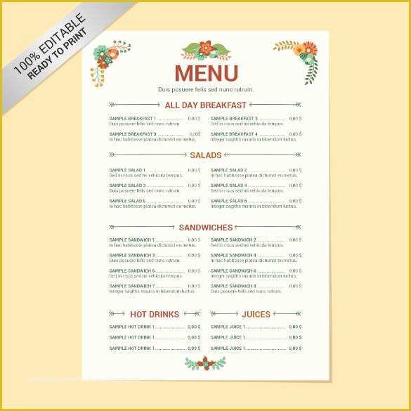 Free Publisher Menu Templates Of Microsoft Publisher Menu Template Printable 23 Best Menu