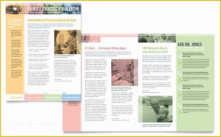 Free Publisher Newsletter Templates Of Family Doctor Newsletter Template Word &amp; Publisher