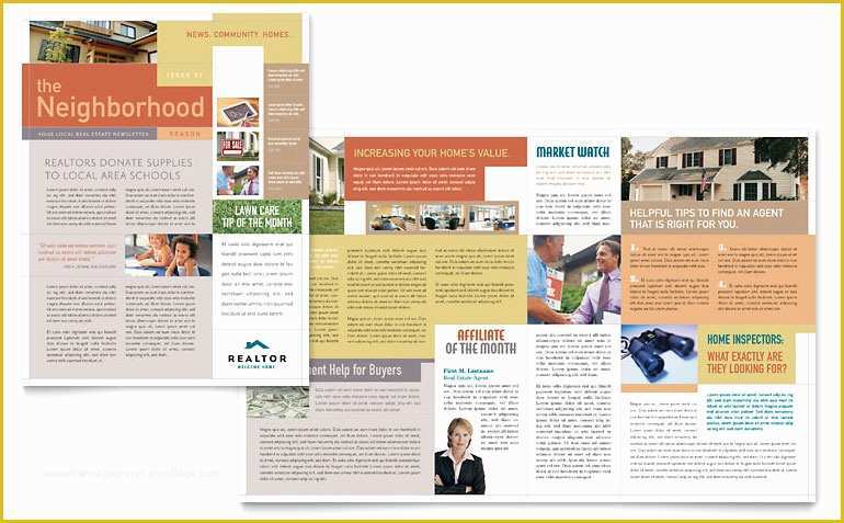 Free Publisher Newsletter Templates Of Realtor &amp; Real Estate Agency Newsletter Template Word