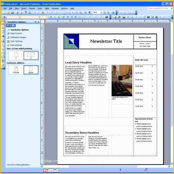Free Publisher Templates Of Newsletter Templates Free for Microsoft Publisher