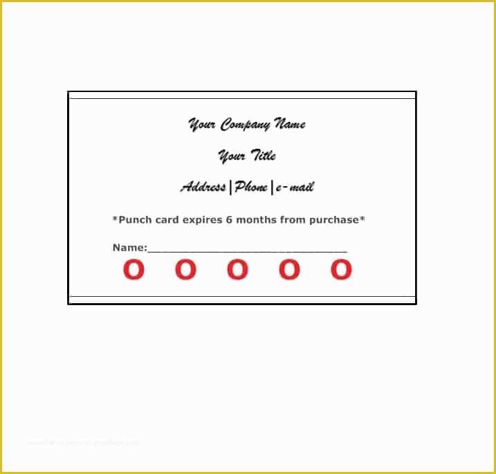 Printable Reward Punch Cards