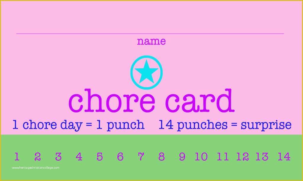 Free Punch Card Template Of Free Printable Chore Punch Cards