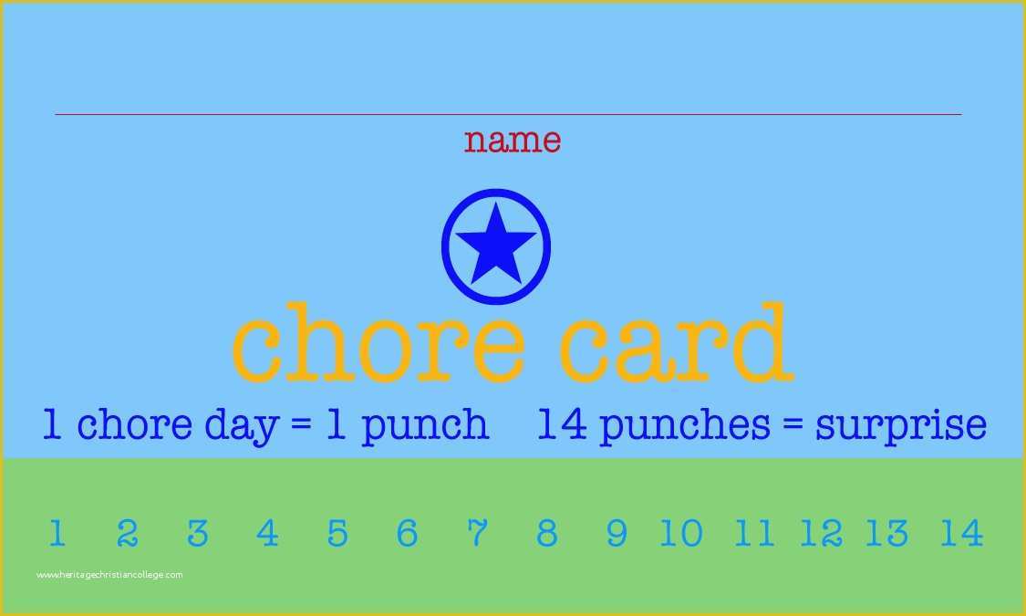 Free Punch Card Template Of Free Printable Chore Punch Cards