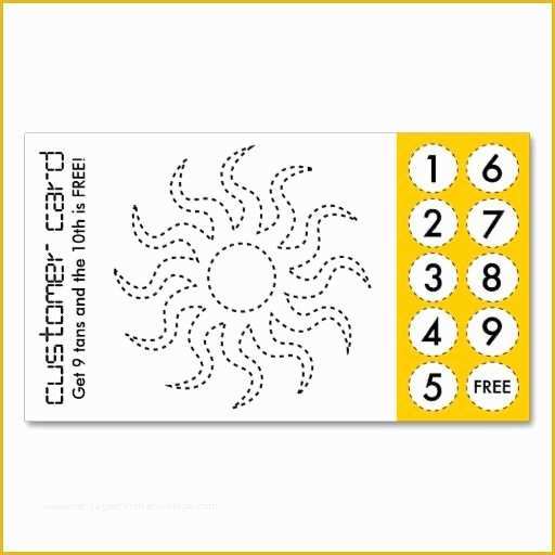Free Punch Card Template Of Tanning Salon Cut Out Punch Cards Zazzle