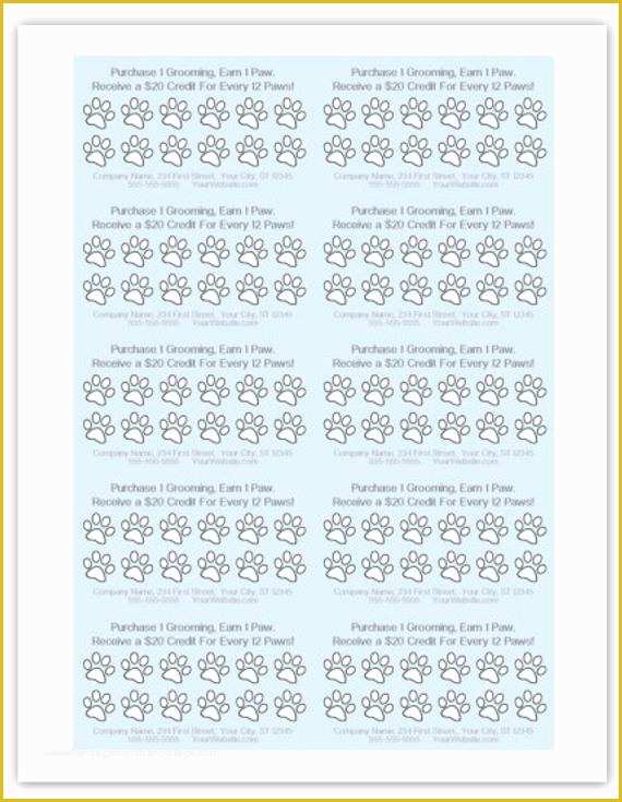 Free Punch Card Template Of Unavailable Listing On Etsy