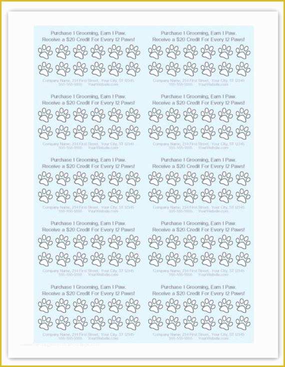 Free Punch Card Template Of Unavailable Listing On Etsy