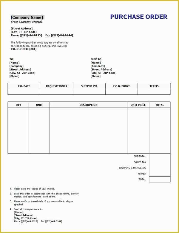 Free Purchase order form Template Word Of 10 Purchase order Template