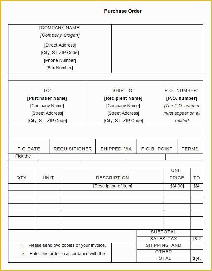 Free Purchase order form Template Word Of 34 Purchase order Examples Pdf Doc