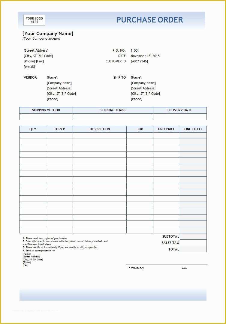 Free Purchase order form Template Word Of 37 Free Purchase order Templates In Word &amp; Excel