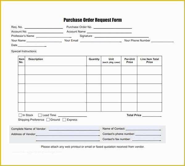 Free Purchase order form Template Word Of Example Free Free Purchase order form Template Word