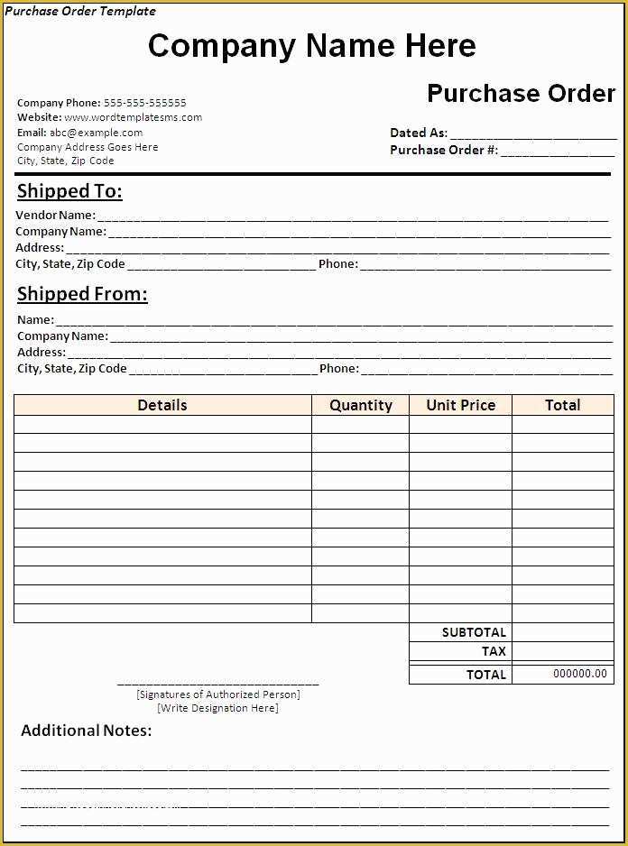Free Purchase order form Template Word Of How to Make A Template In Word Beepmunk