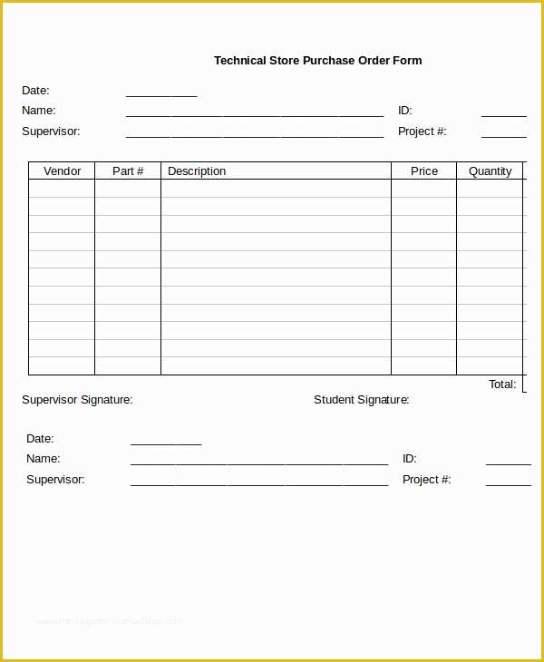 Free Purchase order form Template Word Of Purchase order 16 Free Word Excel Pdf Documents