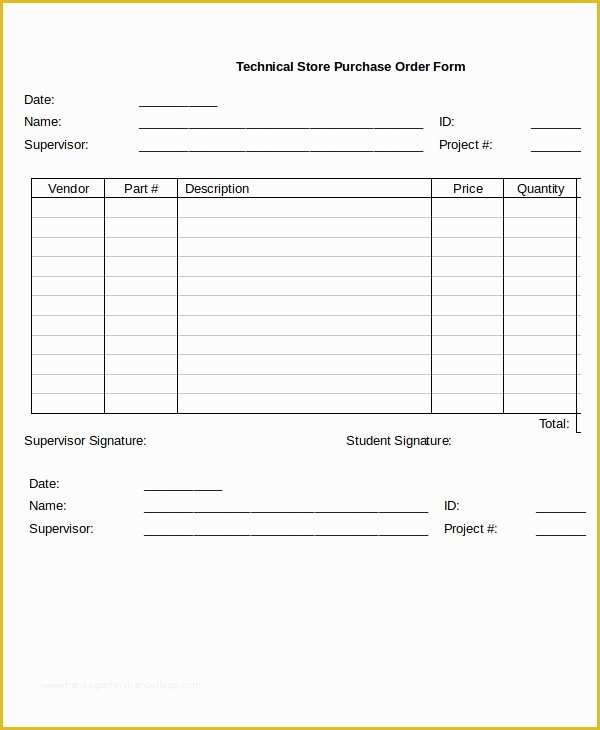 Free Purchase order form Template Word Of Purchase order 16 Free Word Excel Pdf Documents