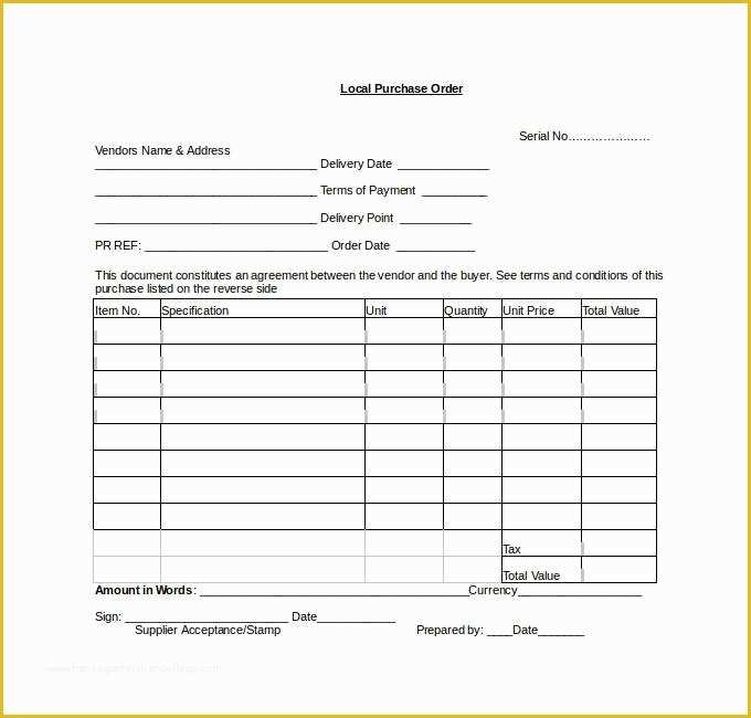 Free Purchase order form Template Word Of Purchase order Template Word