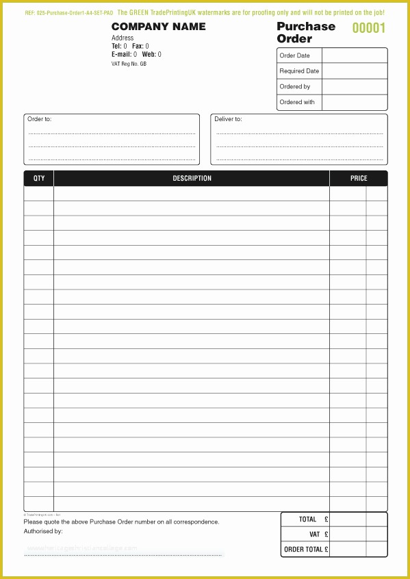 Free Purchase order Template Of 4 Free Purchase order Template Bookletemplate