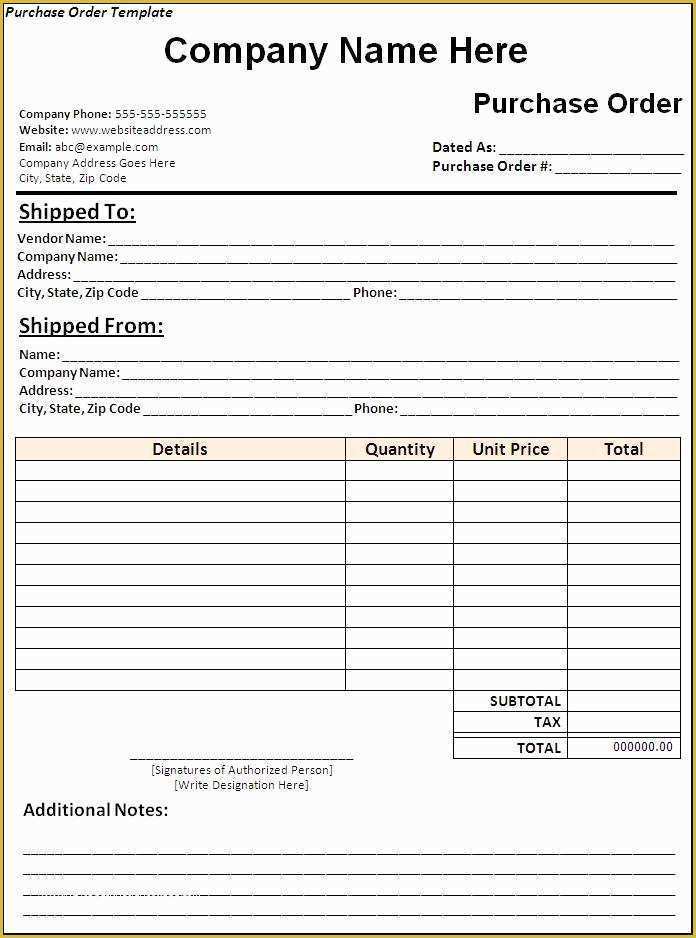 Free Purchase order Template Of 6 Free Purchase order Templates Excel Pdf formats