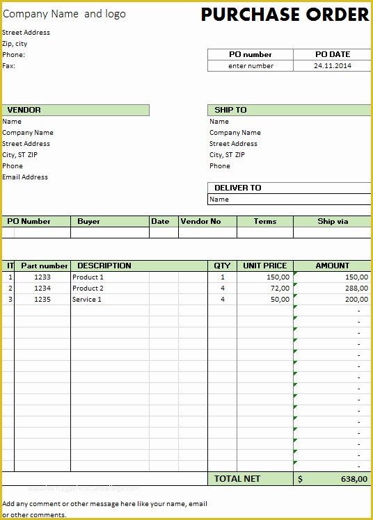 Free Purchase order Template Of Excel Template Free Purchase order Template for