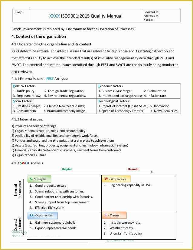 Free Quality Manual Template Download Of iso Quality Manual Template Free