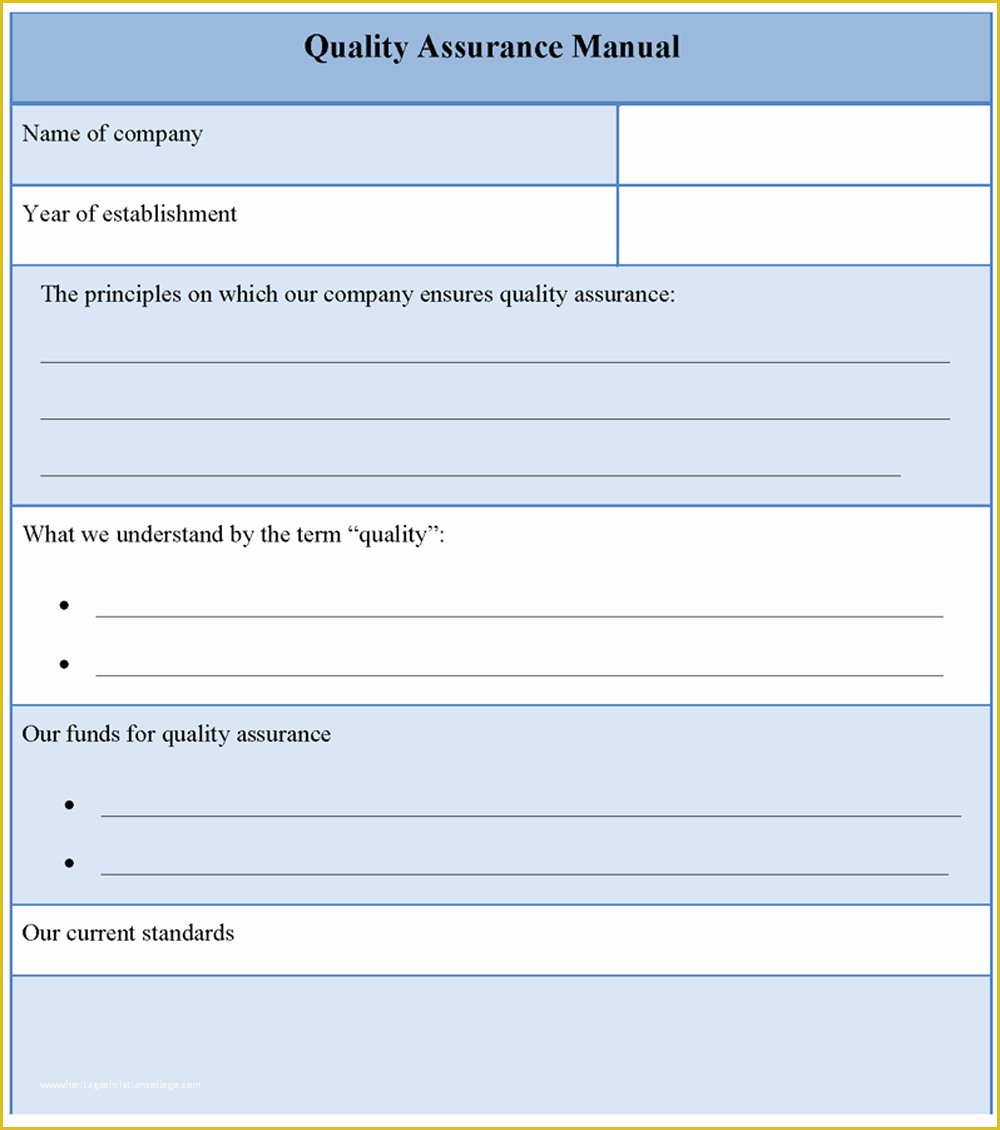 Free Quality Manual Template Download Of Quality assurance Agreement Template Sample Document