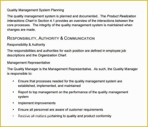  Free Quality Manual Template Download Of Sample Quality Manual Template 