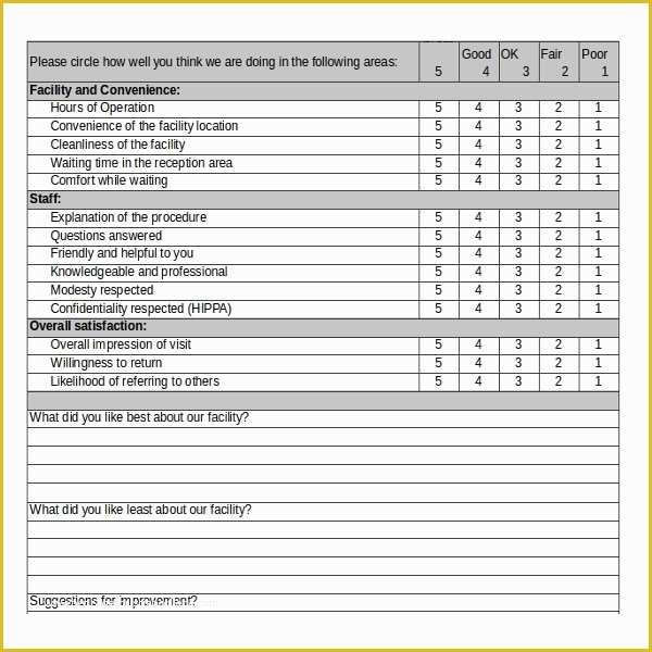 Free Questionnaire Template Of 14 Patient Survey Templates – Pdf Word
