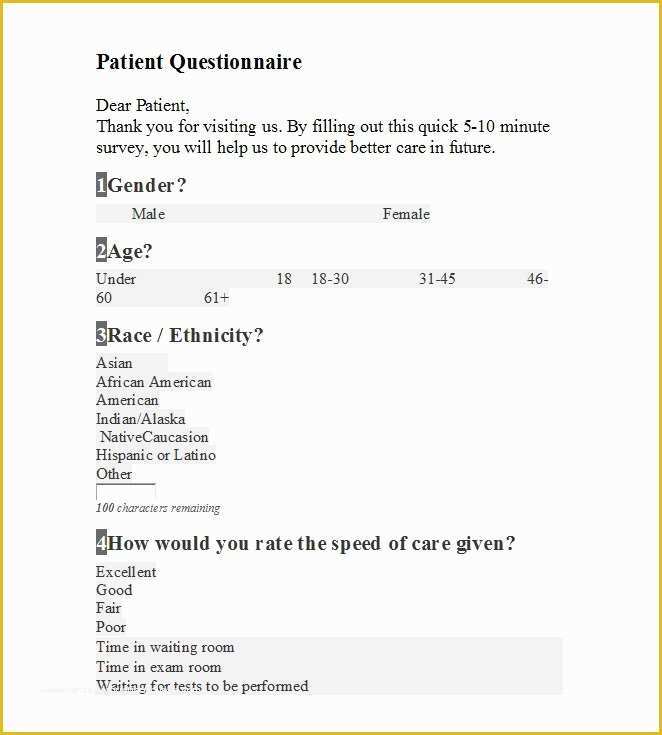 Free Questionnaire Template Of 33 Free Questionnaire Templates Word Free Questionnaire Template Of 33 Free Questionnaire Templates Word