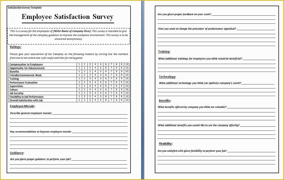 Free Questionnaire Template Of Questionnaire Template Microsoft Word Survey Word