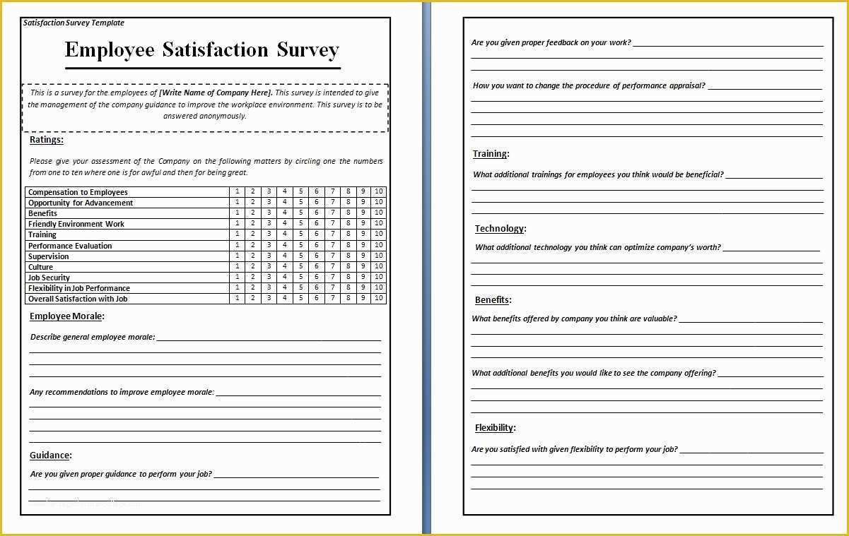 Free Questionnaire Template Of Questionnaire Template Microsoft Word 