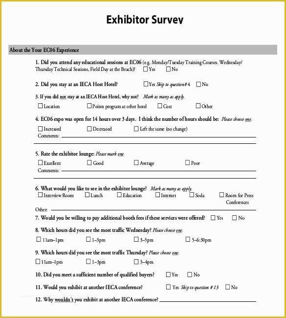 Free Questionnaire Template Of Survey Template – 33 Free Word Excel Pdf Documents